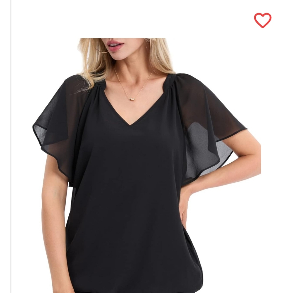 Fashion Bug Black V-Neck Blouse